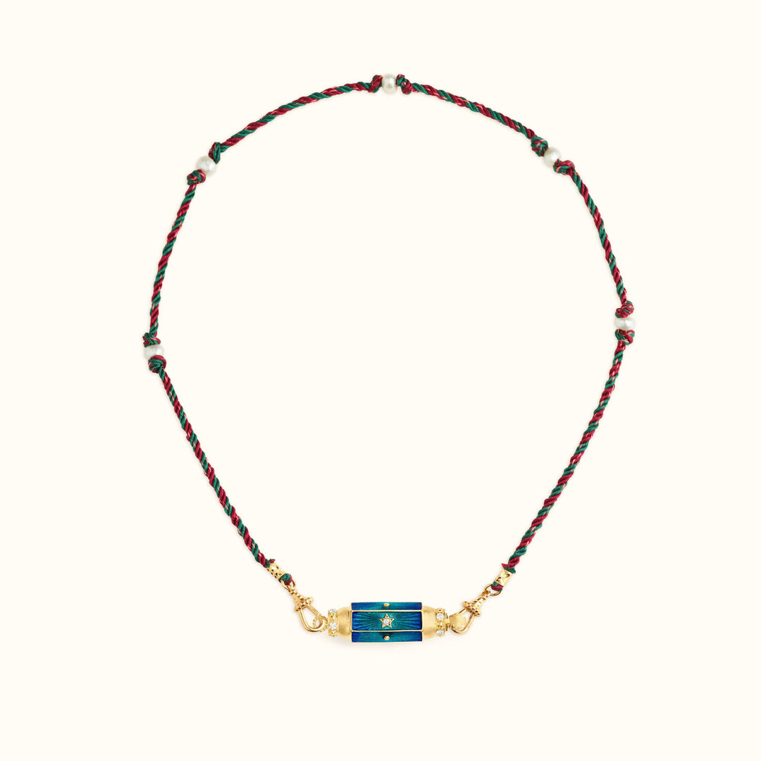 Olivenorma Braided Rope Colorful Tarot Kaleidoscope Pendant Necklace - Blue Stars - image 6