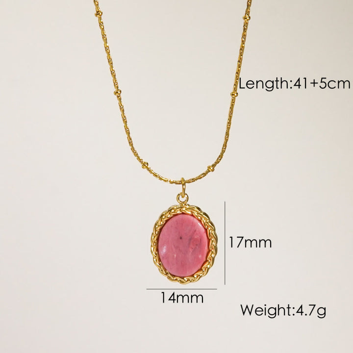 Olivenorma Natural Rhodonite Pendant Necklace - Rhodonite#8 - image 8