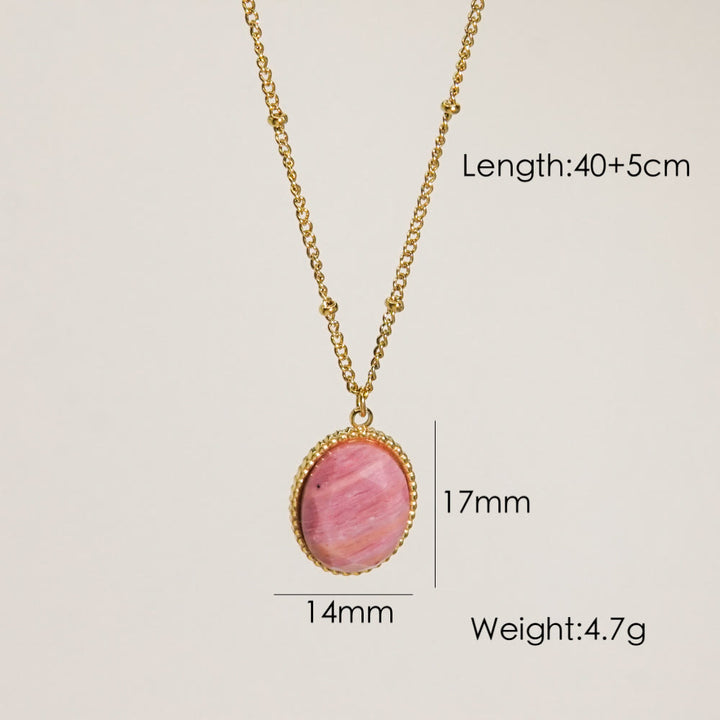 Olivenorma Natural Rhodonite Pendant Necklace - Rhodonite#9 - image 9