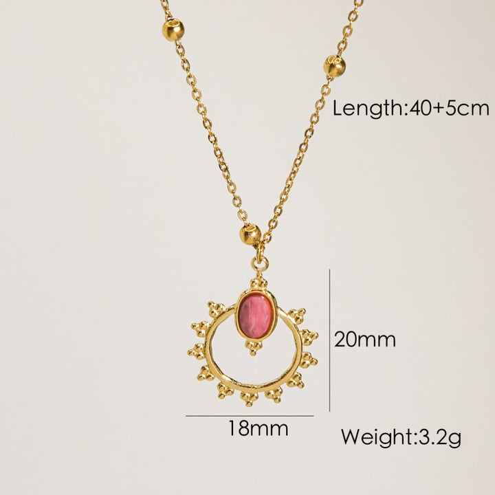 Olivenorma Natural Rhodonite Pendant Necklace - Rhodonite#10 - image 10