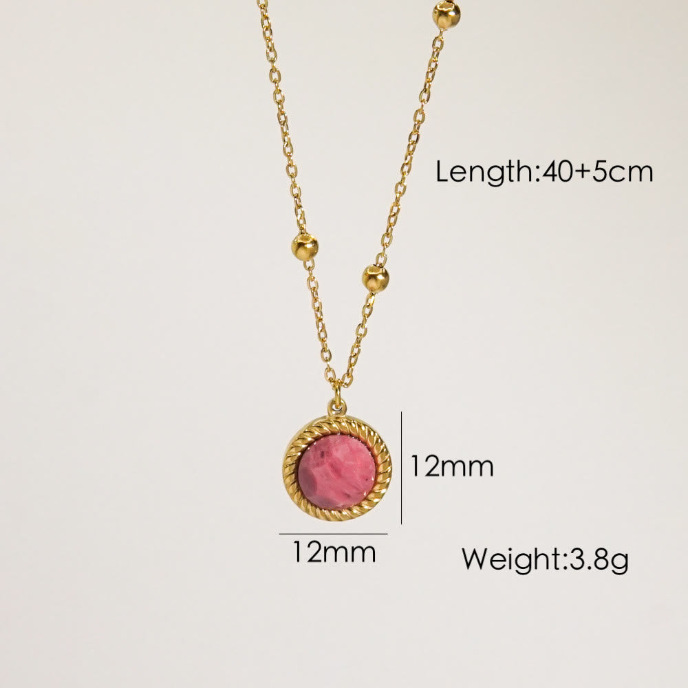 Olivenorma Natural Rhodonite Pendant Necklace - Rhodonite#3 - image 3