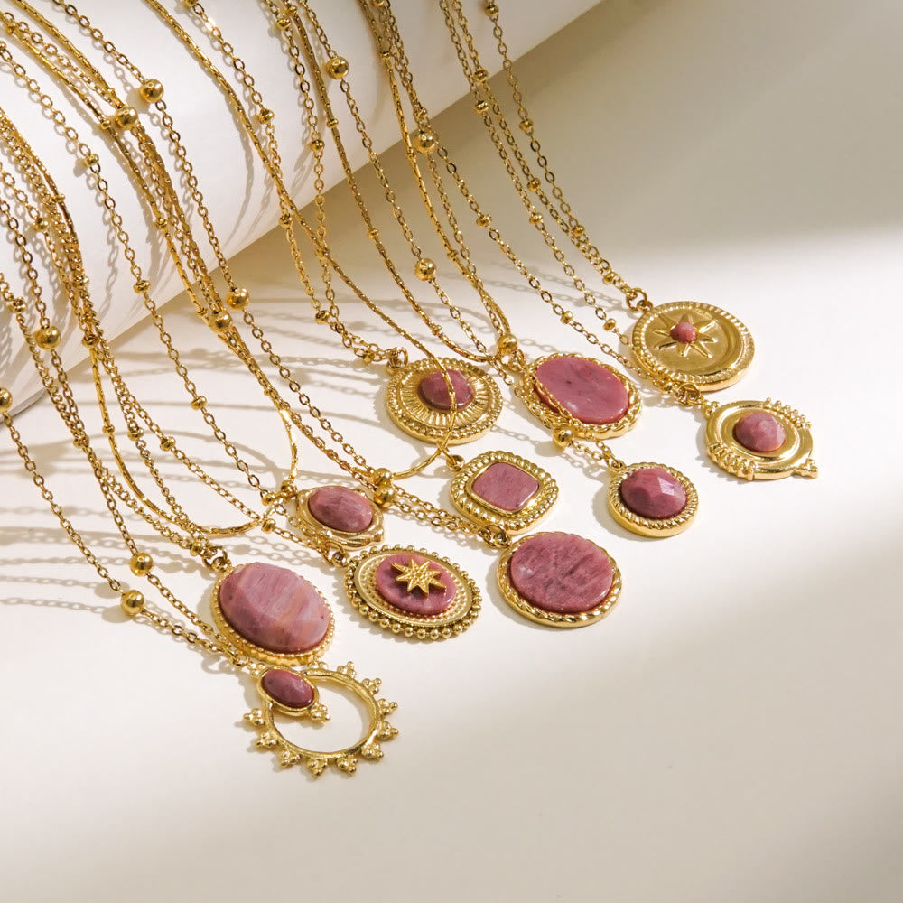 Olivenorma Natural Rhodonite Pendant Necklace - image 12