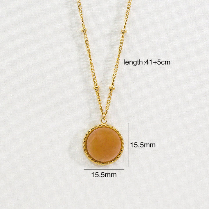 Olivenorma Natural Stone Eight-pointed Star Pendant Necklace - Sun Stone - image 5