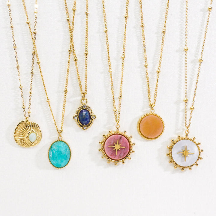 Olivenorma Natural Stone Eight-pointed Star Pendant Necklace - image 0