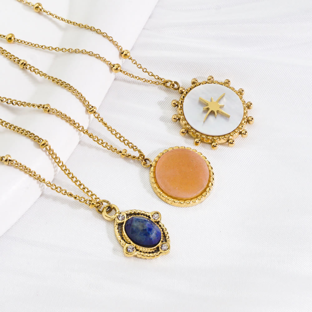 Olivenorma Natural Stone Eight-pointed Star Pendant Necklace - image 15