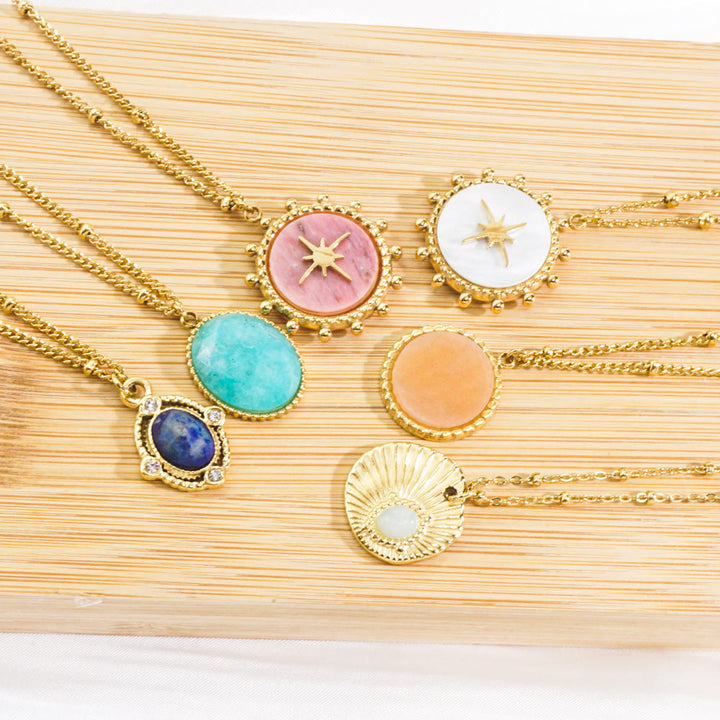 Olivenorma Natural Stone Eight-pointed Star Pendant Necklace - image 16