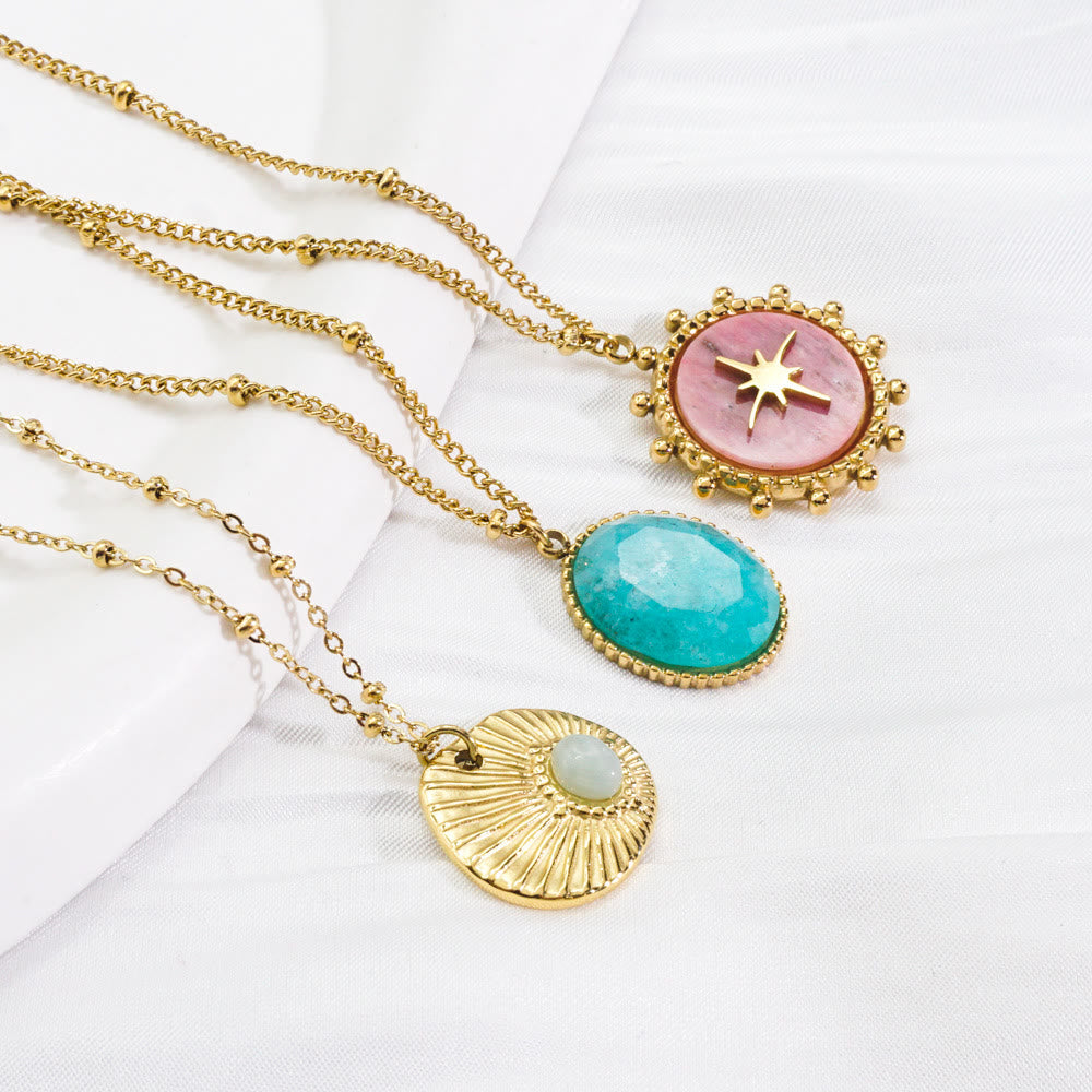 Olivenorma Natural Stone Eight-pointed Star Pendant Necklace - image 14