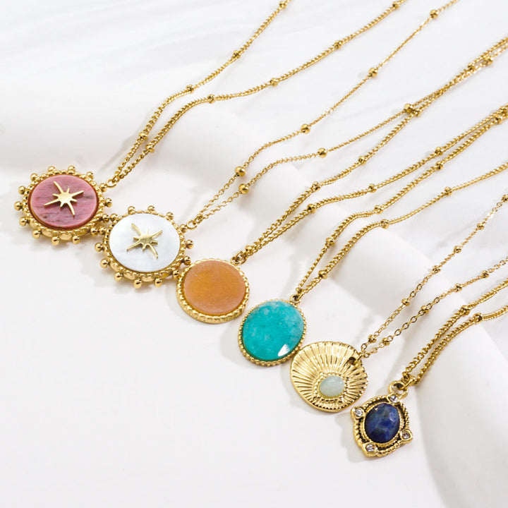 Olivenorma Natural Stone Eight-pointed Star Pendant Necklace - image 13