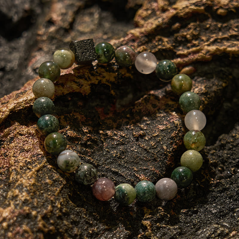 Olivenorma India Agate Lava Stone Beaded Bracelet - image 2