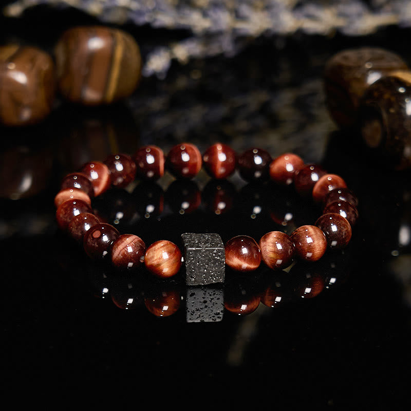 Olivenorma Lava Stone Red Tiger Eye Beaded Bracelet - image 5