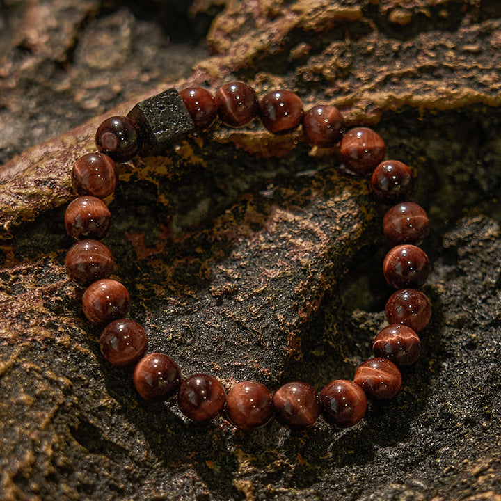 Olivenorma Lava Stone Red Tiger Eye Beaded Bracelet - image 3