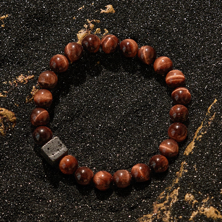Olivenorma Lava Stone Red Tiger Eye Beaded Bracelet - image 4
