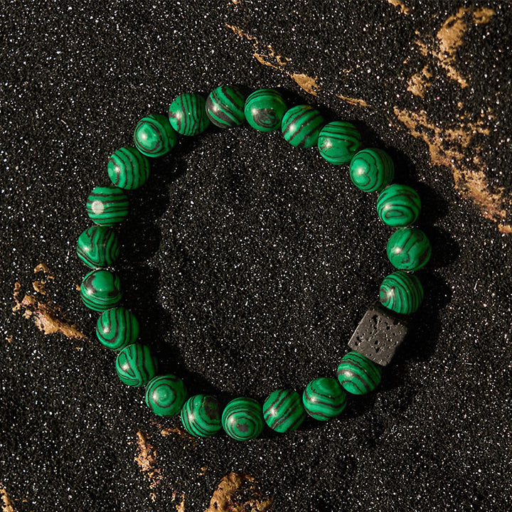 Olivenorma Lava Stone Malachite Beaded Bracelet - image 3