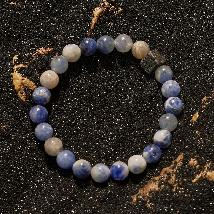 Olivenorma Natural Lava Stone Blue Sodalite Beaded Bracelet - image 3