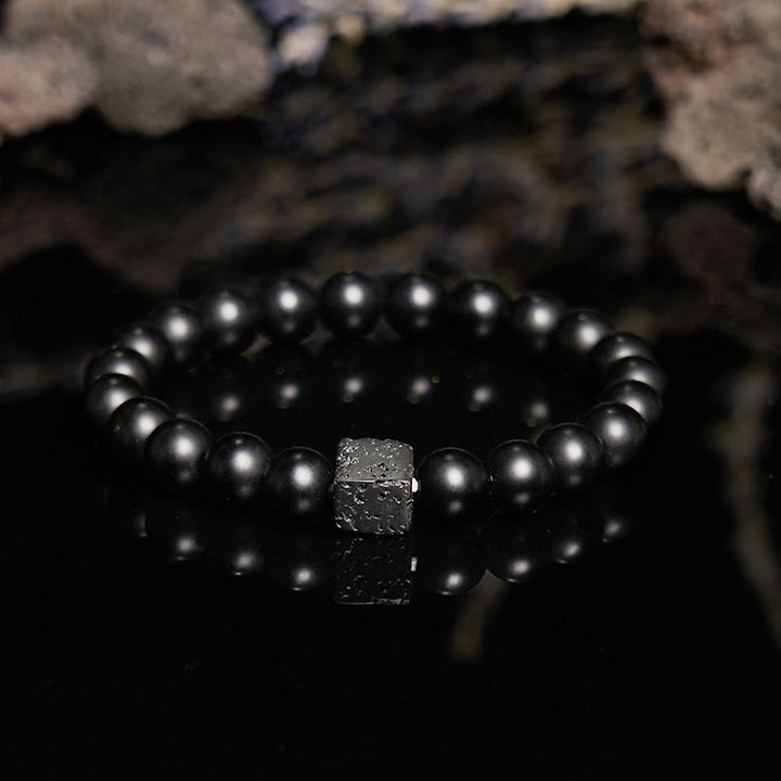 Olivenorma 8mm Lava Stone Black Onyx Beaded Bracelet - image 4