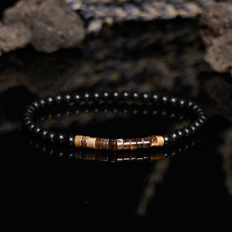 Olivenorma Roller Bead Tiger Eye Obsidian Beaded Bracelet - image 3