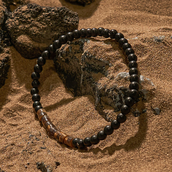 Olivenorma Roller Bead Tiger Eye Obsidian Beaded Bracelet - image 2