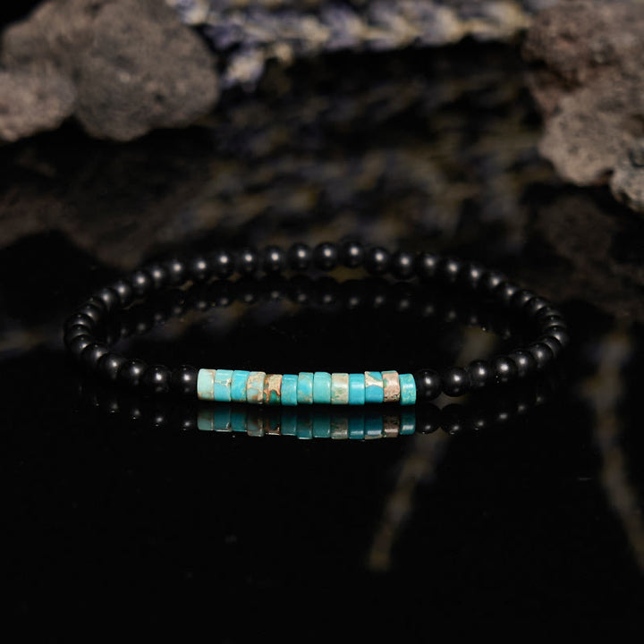 Olivenorma Roller Bead Obsidian Emperor Stone Beaded Bracelet - Obsidian & Emperor Stone - image 0