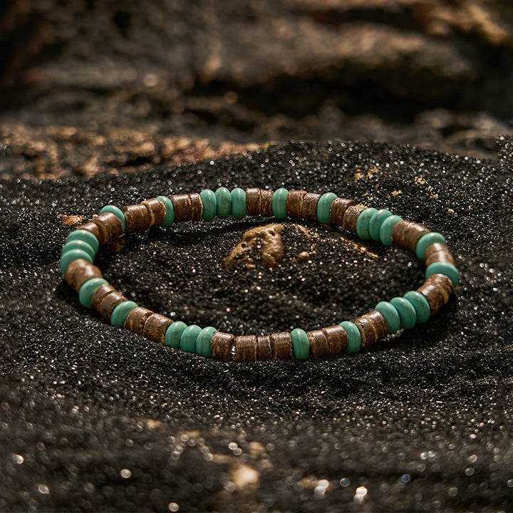 Olivenorma Natural Turquoise Picture Jasper Beaded Bracelet - Turquoise & Picture Jasper - image 0