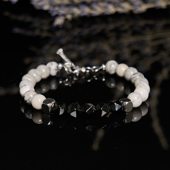 Olivenorma Faceted Black Onyx Grey Jasper Beaded Bracelet - image 4