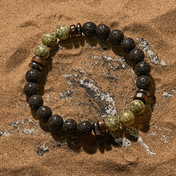 Olivenorma Natural Serpentine Lava Stone Beaded Bracelet - image 2