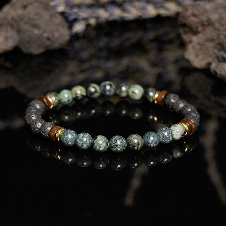 Olivenorma Lava Stone African Turquoise Beaded Bracelet - image 4