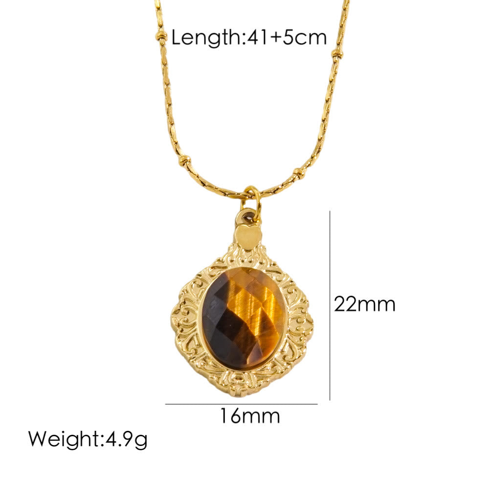 Olivenorma Natural Tiger Eye Pendant Necklace - image 2