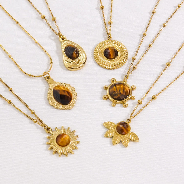 Olivenorma Natural Tiger Eye Pendant Necklace - image 15