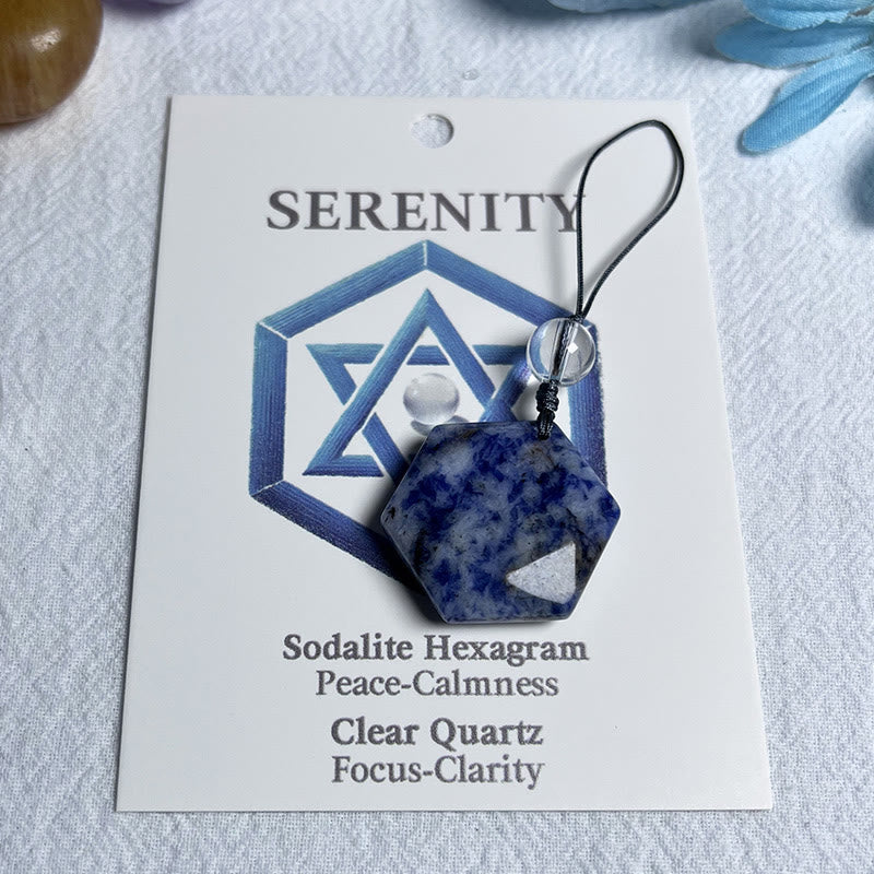 Olivenorma Natural Crystal Metatron's Cube Pendant Keychain - Sodalite - image 27