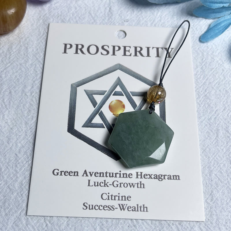Olivenorma Natural Crystal Metatron's Cube Pendant Keychain - Green Aventurine - image 6