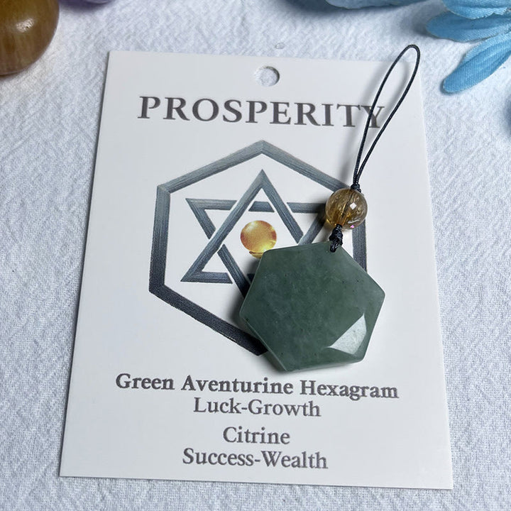 Olivenorma Natural Crystal Metatron's Cube Pendant Keychain - Green Aventurine - image 6