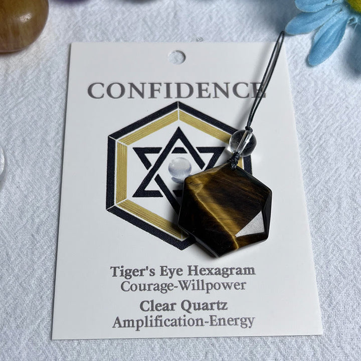 Olivenorma Natural Crystal Metatron's Cube Pendant Keychain - Tiger Eye - image 24