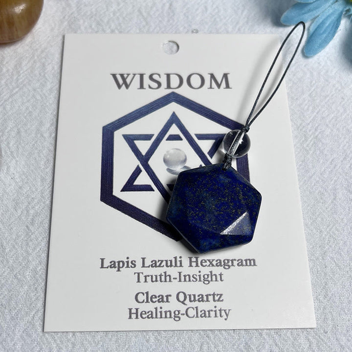 Olivenorma Natural Crystal Metatron's Cube Pendant Keychain - Lapis Lazuli - image 12