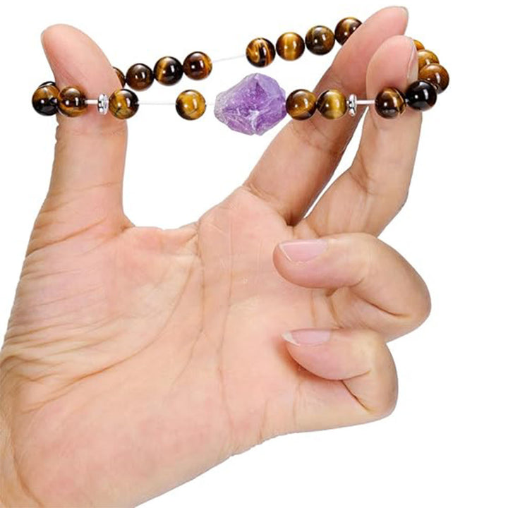 Olivenorma Natural Raw Amethyst 8mm Gem Bracelet - image 5