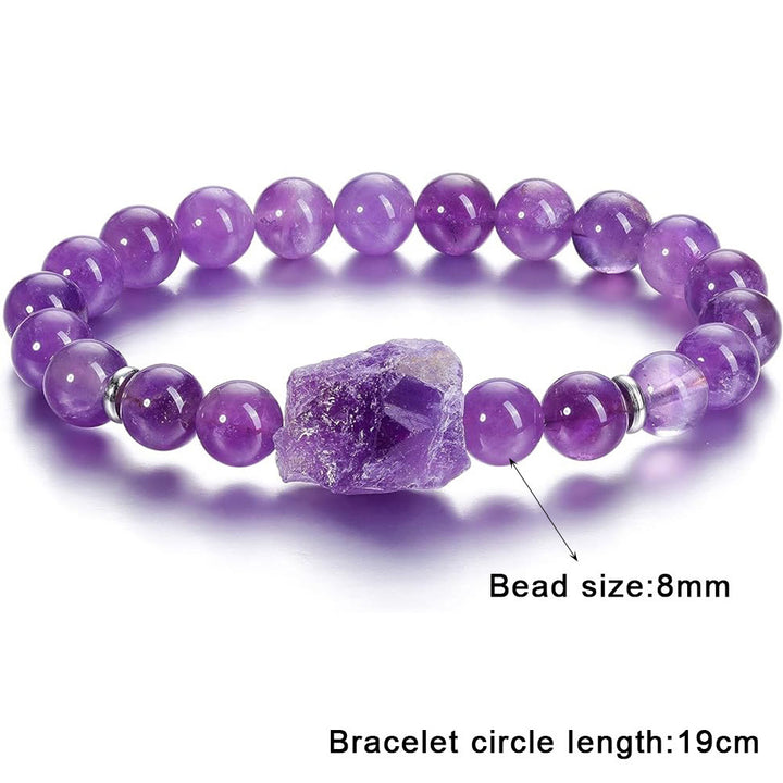 Olivenorma Natural Raw Amethyst 8mm Gem Bracelet - image 1