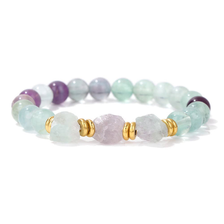 Olivenorma Natural Rough Gemstone Beaded Bracelet - Fluorite - image 0