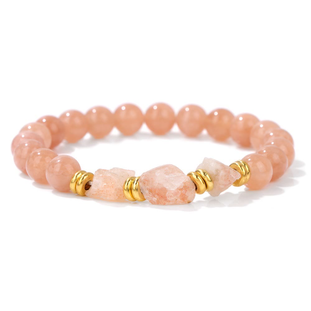 Olivenorma Natural Rough Gemstone Beaded Bracelet - Sun Stone - image 22