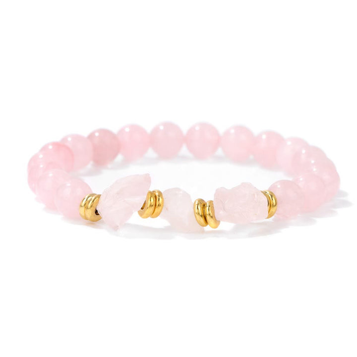 Olivenorma Natural Rough Gemstone Beaded Bracelet - Rose Quartz - image 24