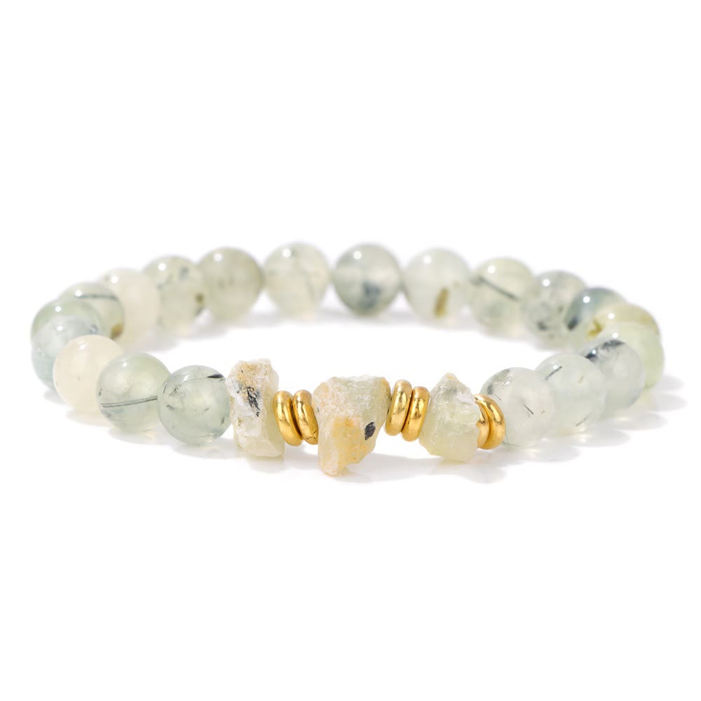 Olivenorma Natural Rough Gemstone Beaded Bracelet - Prehnite - image 9