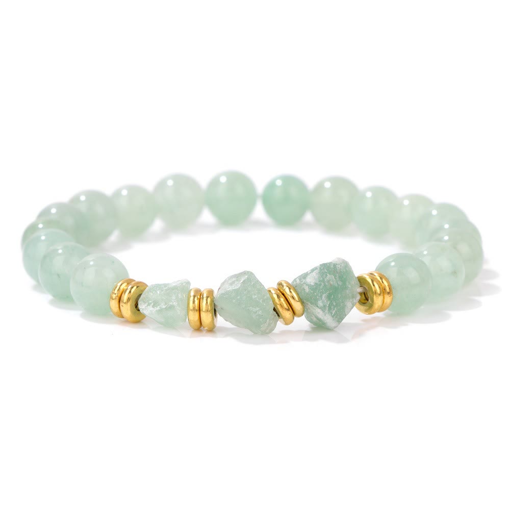 Olivenorma Natural Rough Gemstone Beaded Bracelet - Green Aventurine - image 15