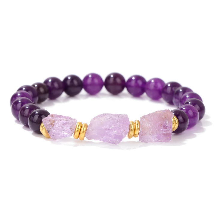 Olivenorma Natural Rough Gemstone Beaded Bracelet - Amethyst - image 17
