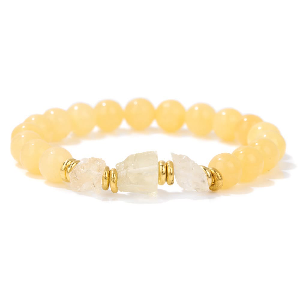 Olivenorma Natural Rough Gemstone Beaded Bracelet - Yellow Jade - image 20