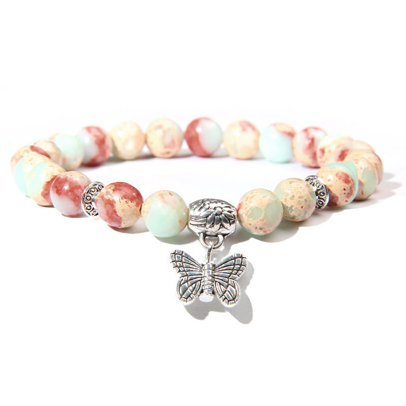 Olivenorma Natural Turquoise Butterfly Charm Gem Bracelet - Agalmatolite - image 19
