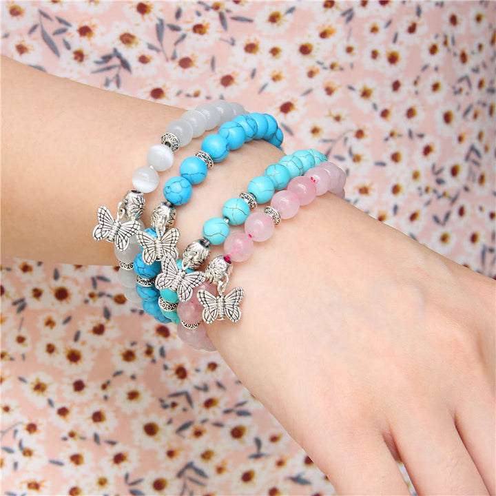 Olivenorma Natural Turquoise Butterfly Charm Gem Bracelet - image 22