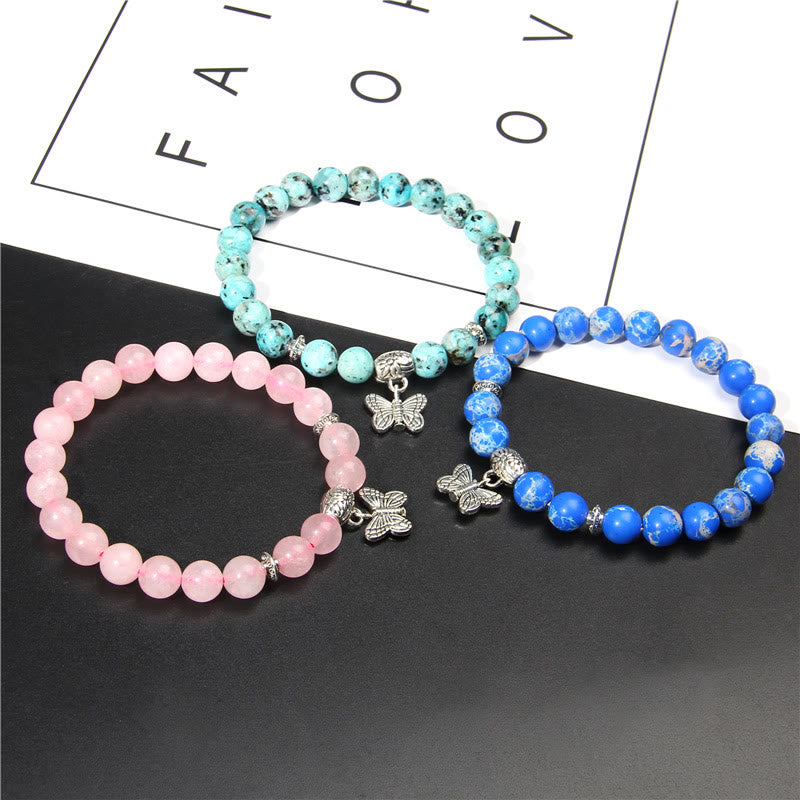 Olivenorma Natural Turquoise Butterfly Charm Gem Bracelet - image 23