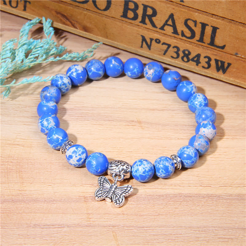 Olivenorma Natural Turquoise Butterfly Charm Gem Bracelet - image 8