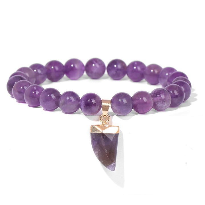Olivenorma Natural Stone Polish Round Beaded Healing Bracelet  - Amethyst - image 0