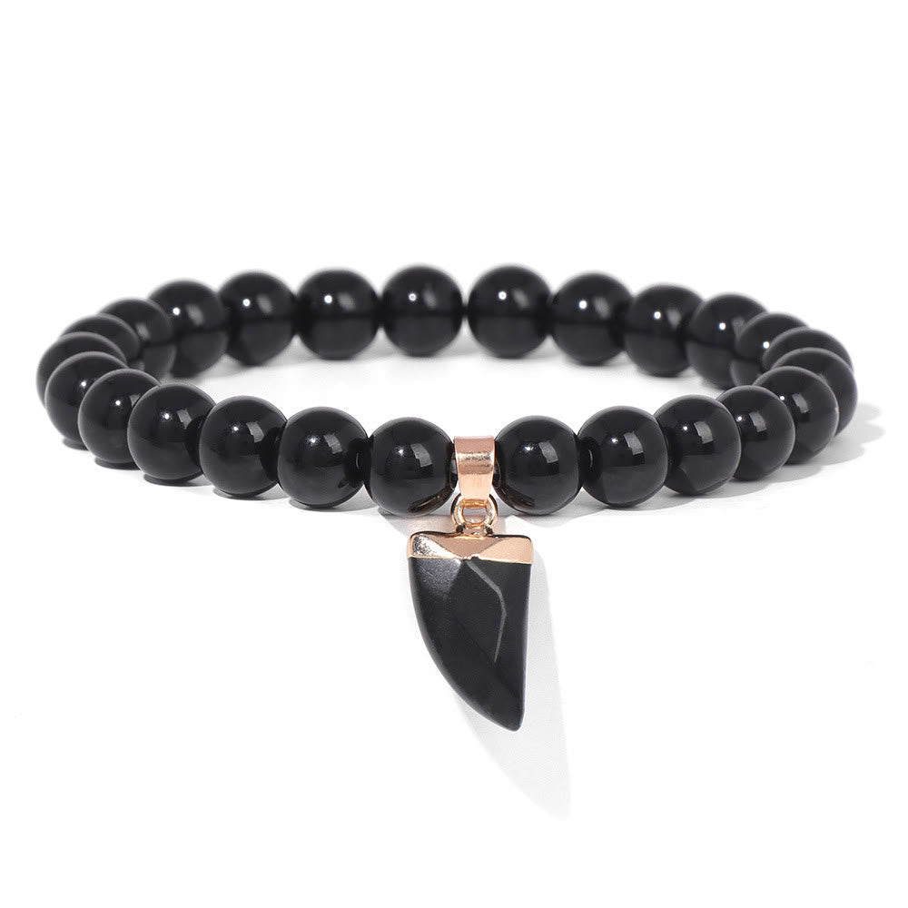 Olivenorma Natural Stone Polish Round Beaded Healing Bracelet  - Obsidian - image 8