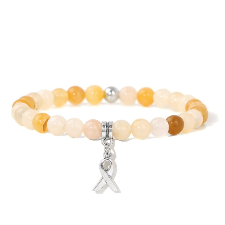 Olivenorma Ribbon Charm Natural Gemstone Beaded Lucky Bracelet - Yellow Aventurine - image 14