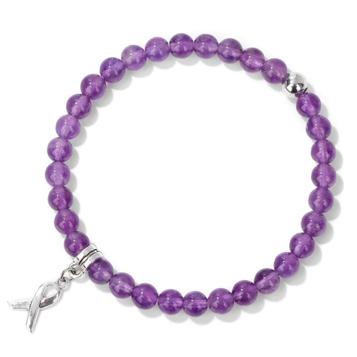 Olivenorma Ribbon Charm Natural Gemstone Beaded Lucky Bracelet - image 3
